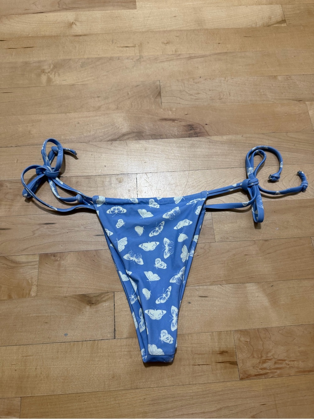 Urban Outfitters Blue Bikini Bottoms with White Butterfly Print